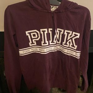 Maroon PINK half zip hoodie, Adult S